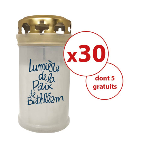 Bougie Veilleuse « Lumière de la Paix de Bethléem » - Lot de 30