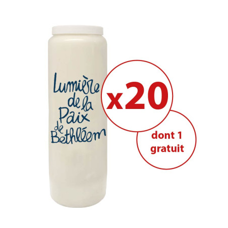 Bougie Neuvaine « Lumière de la Paix de Bethléem » - Lot de 20