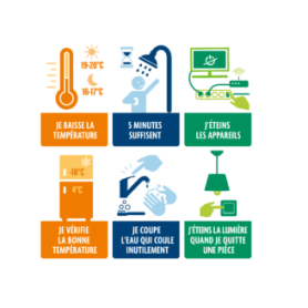 Lot de 6 aimants Eco gestes (N)