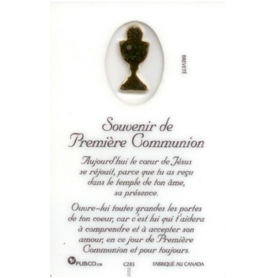 Carte de prière "Communion" avec médaillon (N)