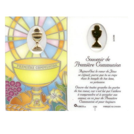 Carte de prière "Communion" avec médaillon (N)