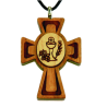 Croix de communion en bois d'érable avec cordon - 3,5 cm (N)