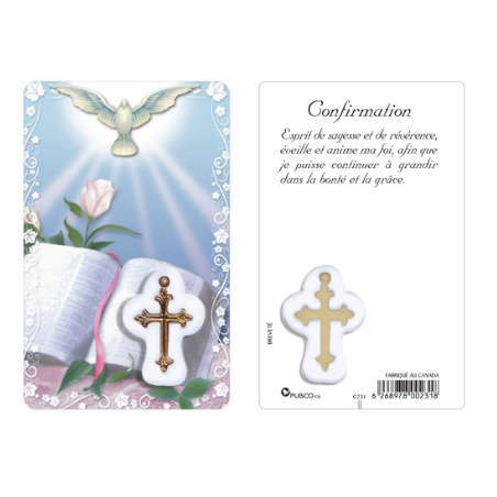 Carte de prière avec insertion "Confirmation" (N)