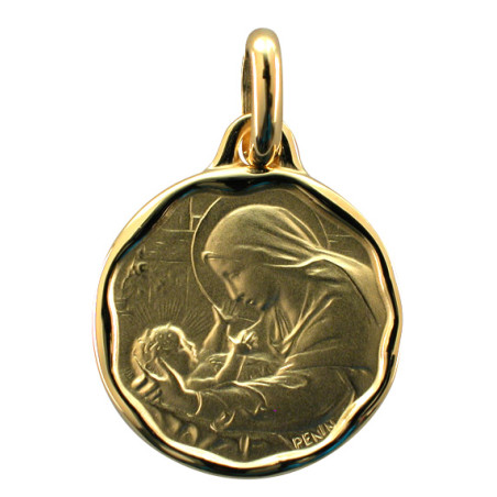 Médaille de la Vierge en plaqué or - 16 mm (N)