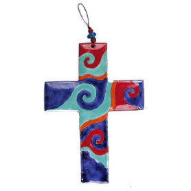 Croix émaux grand feu bleu...