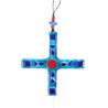 Croix en verre avec visuel poissons - 10,5 cm (N)