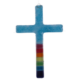 Croix en verre avec bulles...