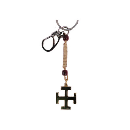 Porte-clés croix potencée en bronze (N)