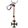 Porte-clés croix potencée en bronze (N)