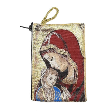 Etui à chapelet "Vierge à l'enfant" - 7 x 10 cm (N)