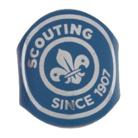Bague en cuir bleu "Scouting since 1907"