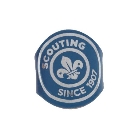 Bague en cuir bleu "Scouting since 1907"